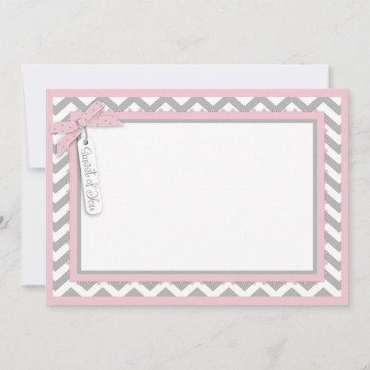 Girslのチュチュのシェブロンの対のプリントは感謝していしています サンキューカード (裏面)