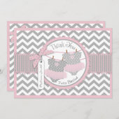 Girslのチュチュのシェブロンの対のプリントは感謝していしています サンキューカード (正面/裏面)