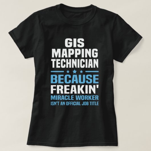 GISマッピング技術者 Tシャツ (デザイン正面)