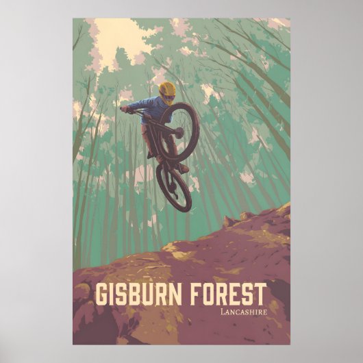 Gisburn Forest Mountain Biking Travel Poster ポスター (正面)