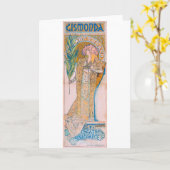 Gismonda、サラ・ベルナール、ミュシャ カード (黄色い花)