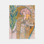 Gismonda、サラ・ベルナール、ミュシャ フリースブランケット (正面)