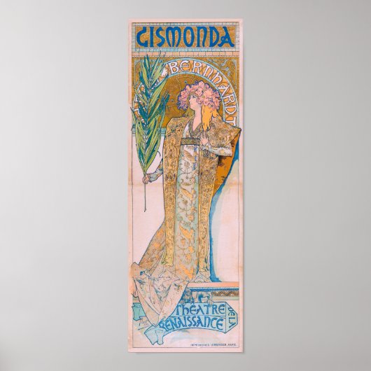 Gismonda, Sarah Bernhardt, Mucha ポスター (正面)