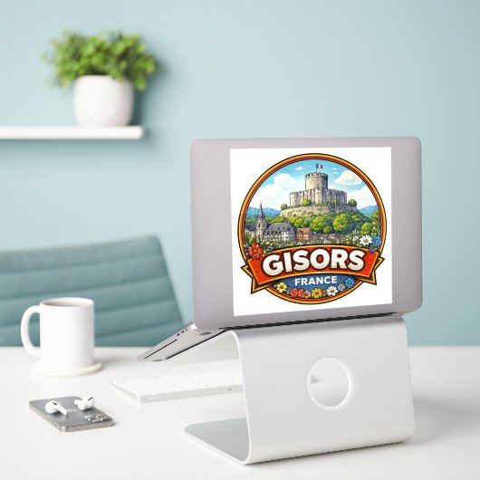 Gisors France  シール (デスク上のノートパソコン)