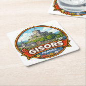 Gisors France  スクエアペーパーコースター (アングル)