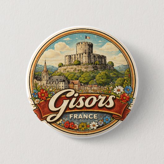 Gisors France 缶バッジ (正面)
