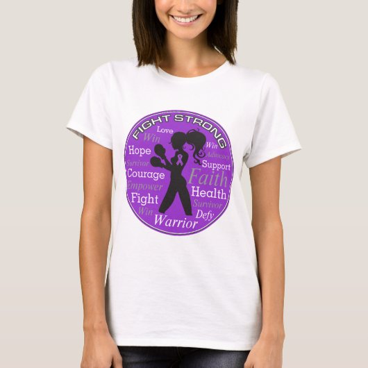 GISTがんが強いモットーのコラージュと闘う Tシャツ (正面)