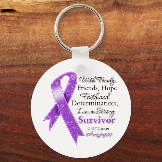 GISTがんによる強力な生存者の支援 キーホルダー (正面)