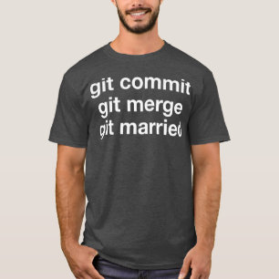 GitコミットGitマージGitくもの巣結婚した開発者 Tシャツ