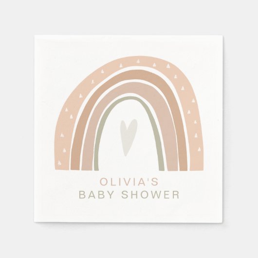 GITAボヘミアンパステルレインボーベビーシャワー スタンダードカクテルナプキン (正面)