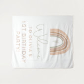 GITA パステル レインボー 1歳誕生日 おめでとう サインタップ タペストリー (正面(横))