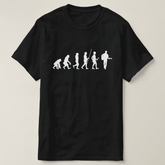 Gitarre Gitarrist Evolution weiss Tシャツ (デザイン正面)