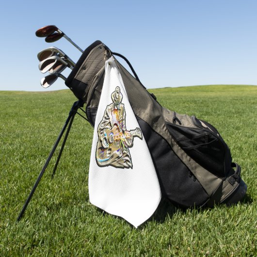 Gitarren Blues Mann - Feel it   ゴルフタオル (グリーン)