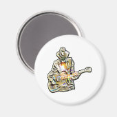 Gitarren Blues Mann - it 感じボタン マグネット (正面/裏面)