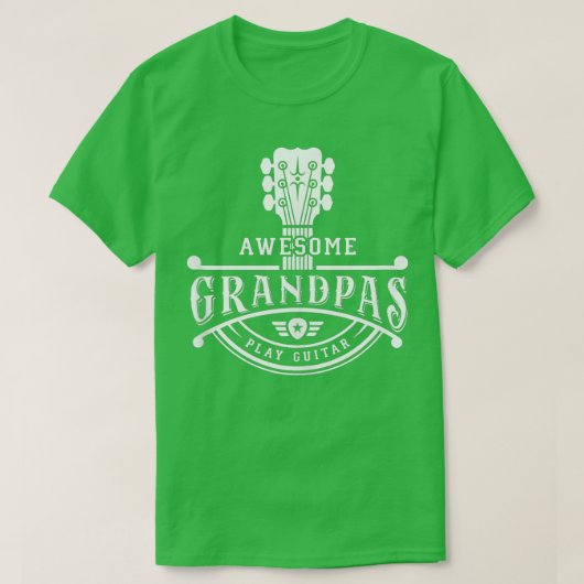 GItarristミュージシャン素晴らしグランパ遊ギターネ Tシャツ (デザイン正面)