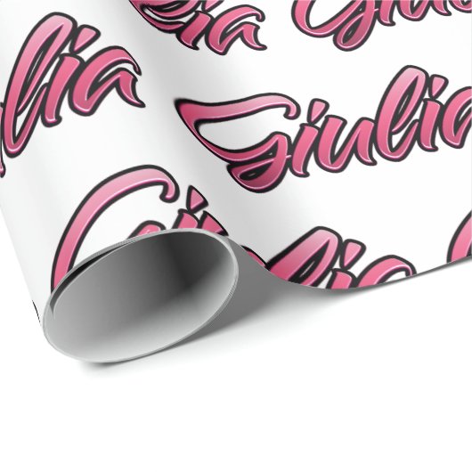 Giulia faded pink personalisiertes Geschenkpapier ラッピングペーパー (ロールコーナー)