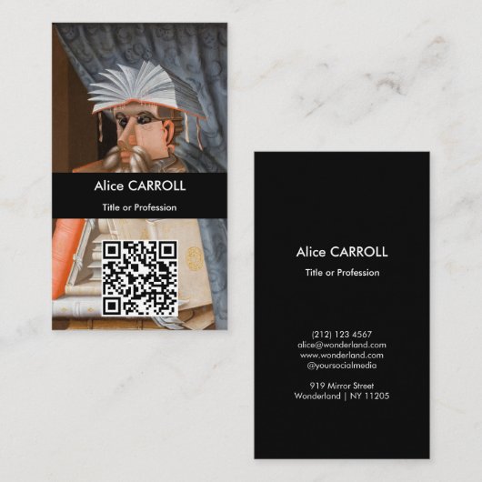 Giuseppe Arcimboldo – 図書館員 – QRコード 名刺 (正面/裏面)