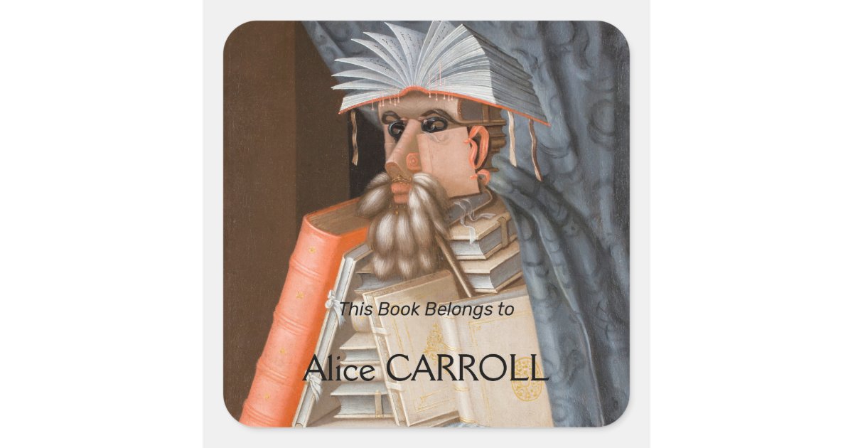 Giuseppe Arcimboldo - The Librarian スクエアシール | Zazzle.co.jp