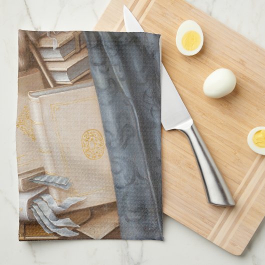 Giuseppe Arcimboldo - The Librarian キッチンタオル (四つ折り)