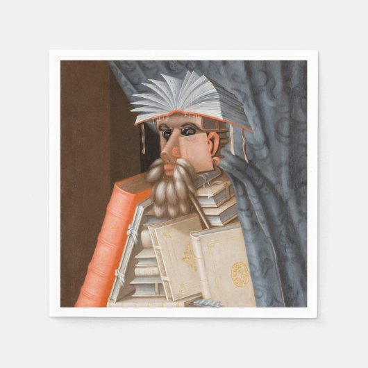 Giuseppe Arcimboldo - The Librarian スタンダードカクテルナプキン (正面)