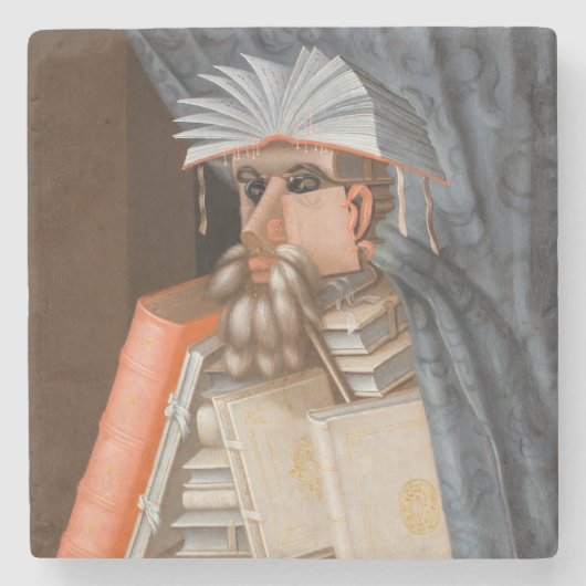 Giuseppe Arcimboldo - The Librarian ストーンコースター (正面)