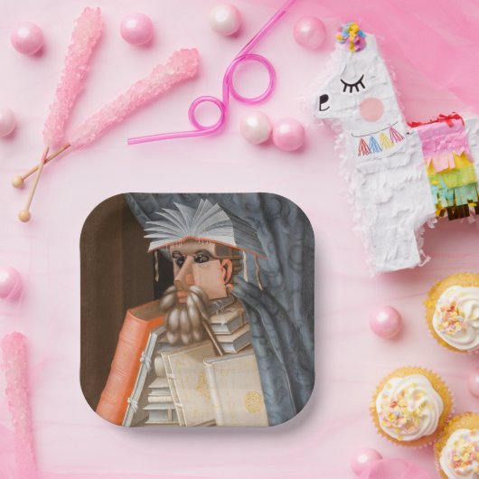 Giuseppe Arcimboldo - The Librarian ペーパープレート (パーティー)