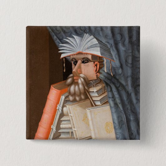 Giuseppe Arcimboldo - The Librarian 缶バッジ (正面)