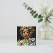 Giuseppe Arcimboldo - Vertumnus - QRコード スクエア名刺 (スタンド正面)