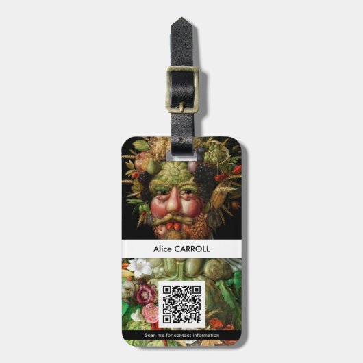 Giuseppe Arcimboldo - Vertumnus - QRコード ラゲッジタグ (正面縦)