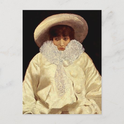 Giuseppe De Nittisによる「Sarah Bernhardt as Pierrot」 ポストカード (正面)