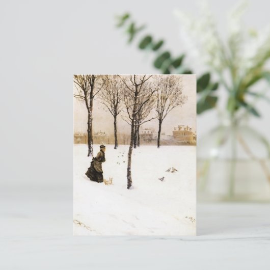 Giuseppe de Nittis – 冬の風景 ポストカード (スタンド正面)