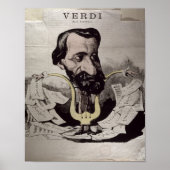 Giuseppe Verdi , caricature, 1860's ポスター (正面)