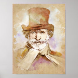 Giuseppe Verdi Portrait im Aquarell Style ポスター