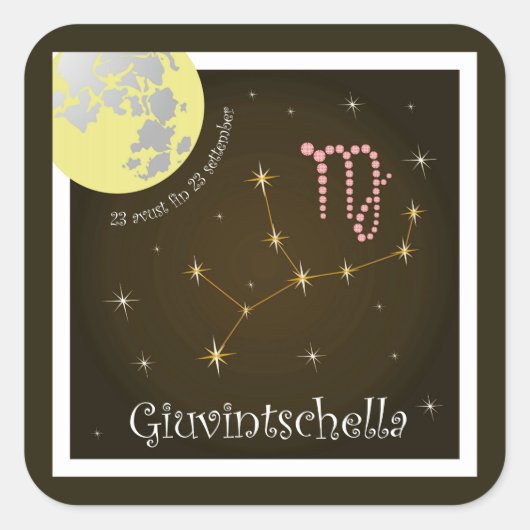 Giuvintschella 23 avust fin 23 settember Aufkleber スクエアシール (正面)