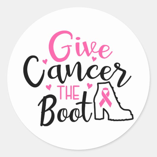 Give Breast Cancer The Boot Awareness ラウンドシール (正面)