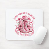 Give Breast Cancer The Boot Cowgirl Cancer Awarene マウスパッド (マウス)