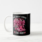 Give Breast Cancer The Boot Nk Cowgirl Western Tee コーヒーマグカップ (左)