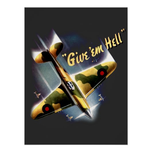 Give 'Em Hell - Retro Spitifire ポスター (正面)
