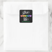 Give Life Organ Donor Awareness Stickers スクエアシール (バッグ)