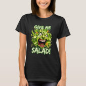 Give Me Salad  Lettuce Face Vegetable Vegan Tシャツ (正面)