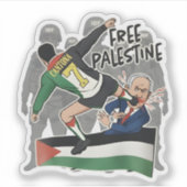 Give Netanyahu The Boot Free Palestine caricature  シール (正面)