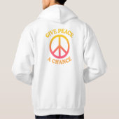 'Give Peace a Chance' Adult Pullover Hoodie パーカ (裏面)
