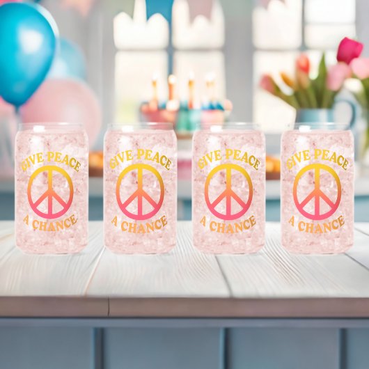 'Give Peace a Chance' Drinkware Set ガラス缶 (インサイチュ (ベビーシャワー))