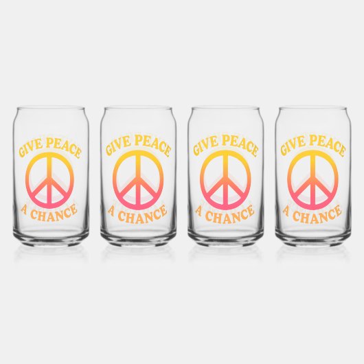 'Give Peace a Chance' Drinkware Set ガラス缶 (正面)