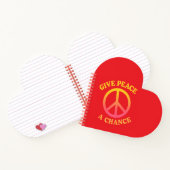 'Give Peace a Chance' Heart-shaped Spiral Notebook ノートブック (内部)
