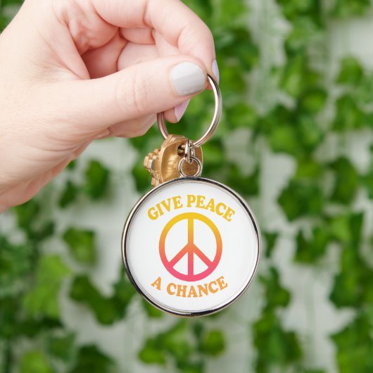 'Give Peace a Chance' Keychain キーホルダー (手)
