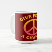 'Give Peace a Chance' Mug コーヒーマグカップ (正面左)