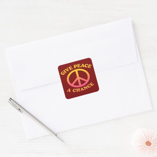 'Give Peace a Chance' Sticker スクエアシール (封筒)