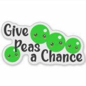 Give Peas a Chance, Vegan Sticker シール (正面)