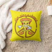 GIVE PIZZA A CHANCE funny pizza pun gift idea      クッション (ブランケット)